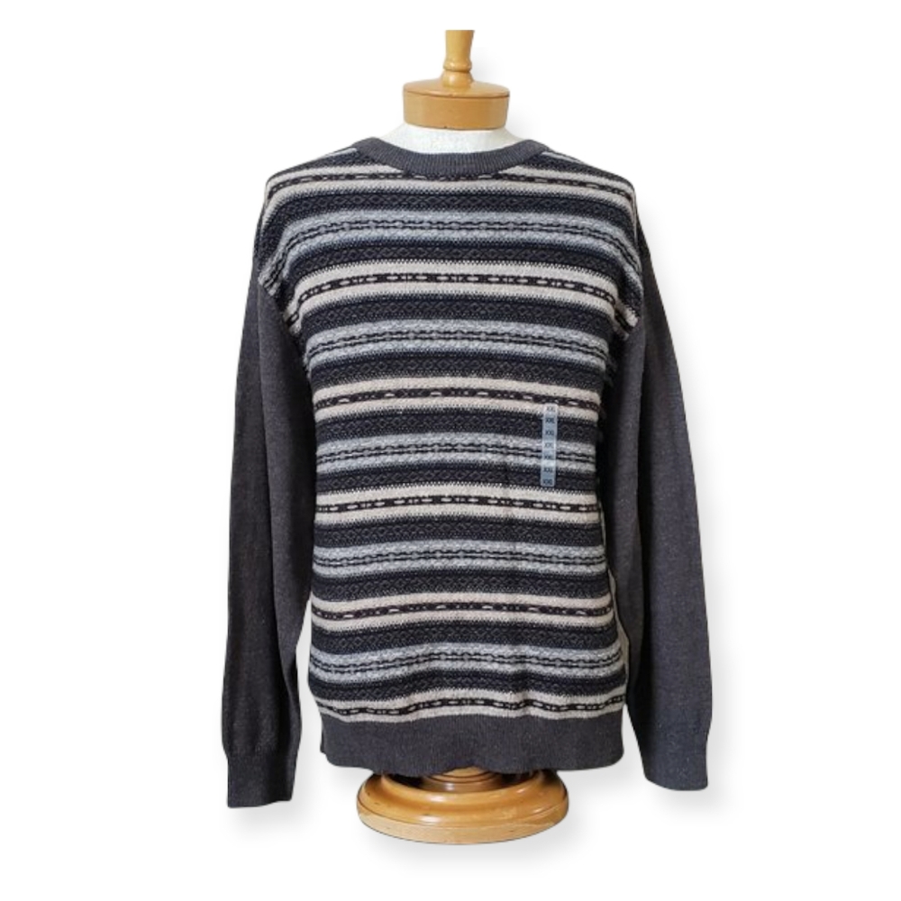 ROUNDTREE & YORKE XXL CREW NECK LS SWEATER GREY
